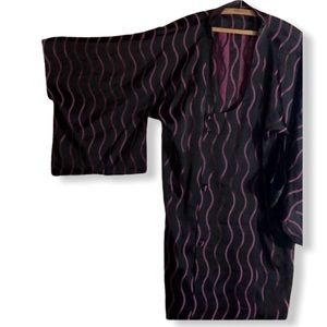 Vintage Japanese Kimono black purple loungewear